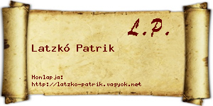 Latzkó Patrik névjegykártya